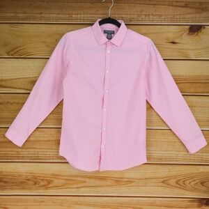 Van Heusen Flex Dress Shirt Kids L 14/16‎ Pink Cotton Blend Long Sleeve Collar